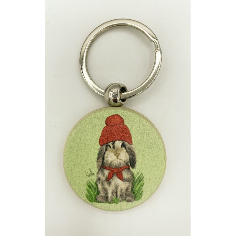 Llavero madera Green Rabbit 4cm