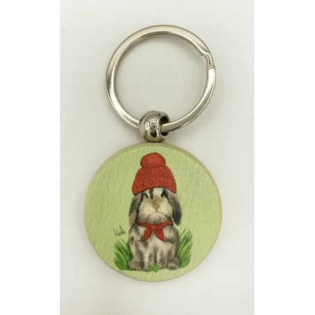 Llavero madera Green Rabbit 4cm
