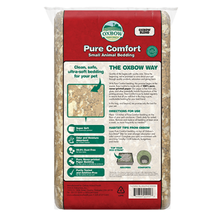 Lecho Oxbow Pure Comfort Sustrato Absorbente papel blend trasera