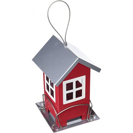 Comedero Trixie Colgante De Metal para Exterior rojo plegado