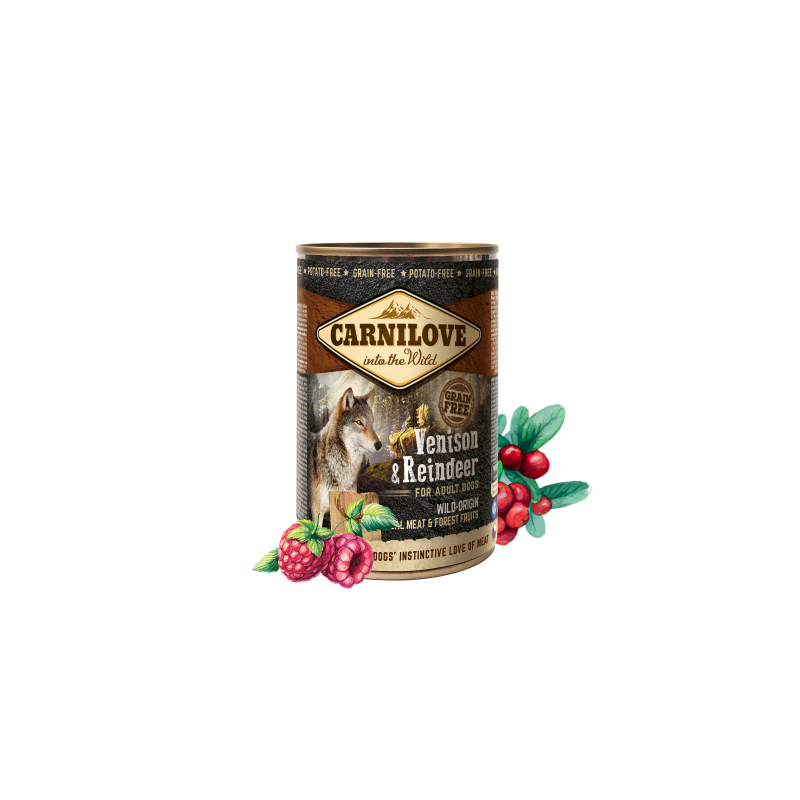 Comida Húmeda Carnilove Perro Adulto Lata Venado y Reno