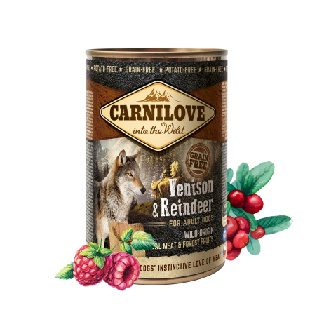Comida Húmeda Carnilove Perro Adulto Lata Venado y Reno