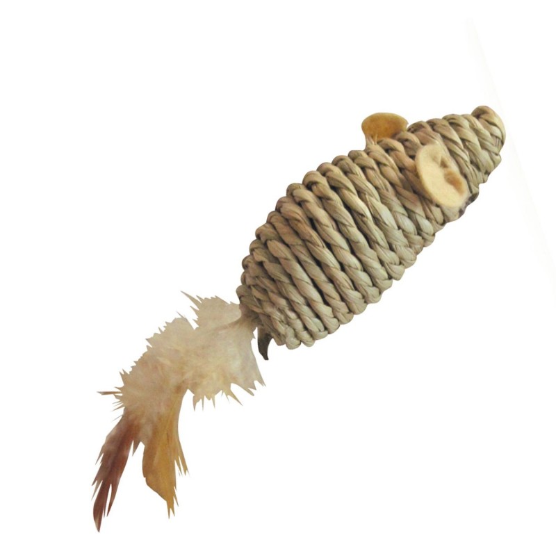 Juguete Gloria Ratón Seagrass y Plumas 13cm