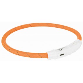 Collar Luz Trixie Aro con Luz Flash Naranja Talla M-L 45cm