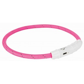 Collar Luz Trixie Aro con Luz Flash Rosa Talla XS-S 35cm