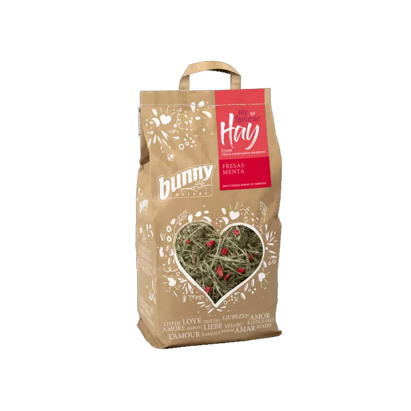 heno de prados conservados con fresa y menta Bunny heno de prados conservados con fresa y menta Bunny