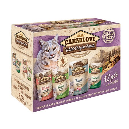 Carnilove Comida Húmeda Gato Pouch Multipack 12 x85gr