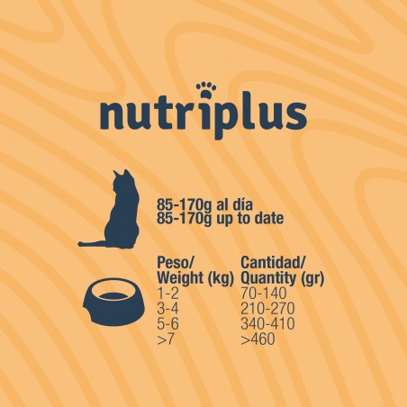 Nutriplus comida húmeda gatos estirilizados pollo 85 gr.