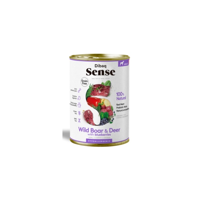 Comida Húmeda Dibaq Sense GF Receta Salvaje (Ciervo y Jabalí)
